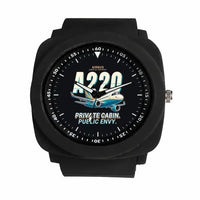 Thumbnail for Airbus ACJ TwoTwenty - Cartoon - Rubber Strap - Black