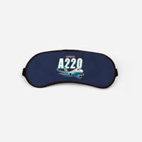Thumbnail for Airbus ACJ TwoTwenty - Cartoon - Sleep Mask - Navy Blue
