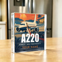 Thumbnail for Airbus ACJ TwoTwenty - Crystal Ornament - 3D + Name - Kitchen