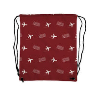 Thumbnail for Airbus ACJ TwoTwenty - Drawstring Bag - 3D Pattern - Dark Red