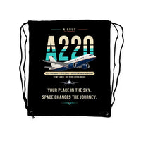 Thumbnail for Airbus ACJ TwoTwenty - Drawstring Bag - Original - Black