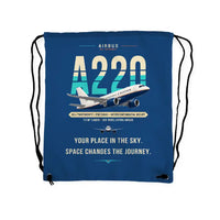 Thumbnail for Airbus ACJ TwoTwenty - Drawstring Bag - Original - Blue