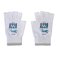 Thumbnail for Airbus ACJ TwoTwenty - Gloves - Cut - Cartoon + Name - Light Gray