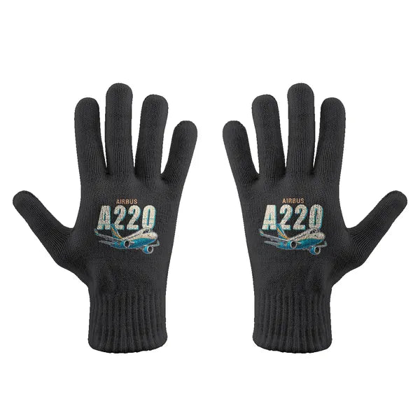 Airbus ACJ TwoTwenty - Gloves - Full - Cartoon - Black