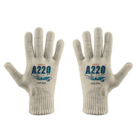 Thumbnail for Airbus ACJ TwoTwenty - Gloves - Full - Cartoon + Name - Beige