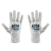 Thumbnail for Airbus ACJ TwoTwenty - Gloves - Full - Cartoon + Name - White