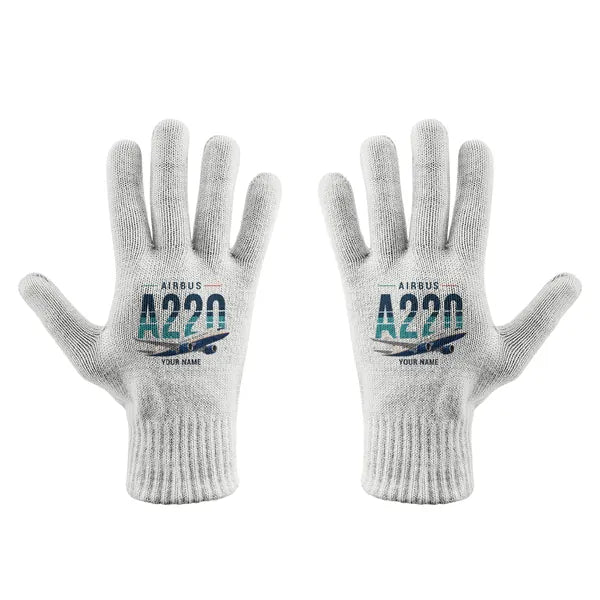 Airbus ACJ TwoTwenty - Gloves - Full - Original + Name - White