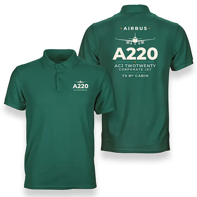 Airbus ACJ TwoTwenty - Heritage - Double-Side Polo - Green