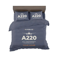 Thumbnail for Airbus ACJ TwoTwenty - Heritage + Name - Bedding Set - Navy Blue
