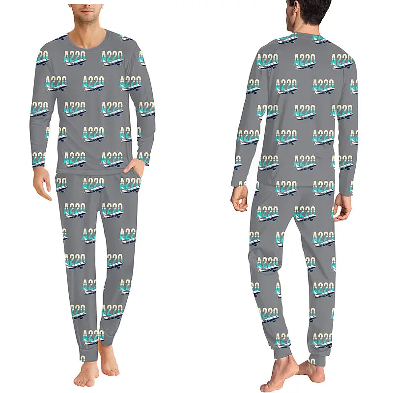 Airbus ACJ TwoTwenty - Men Pajamas - Original Pattern - Gray