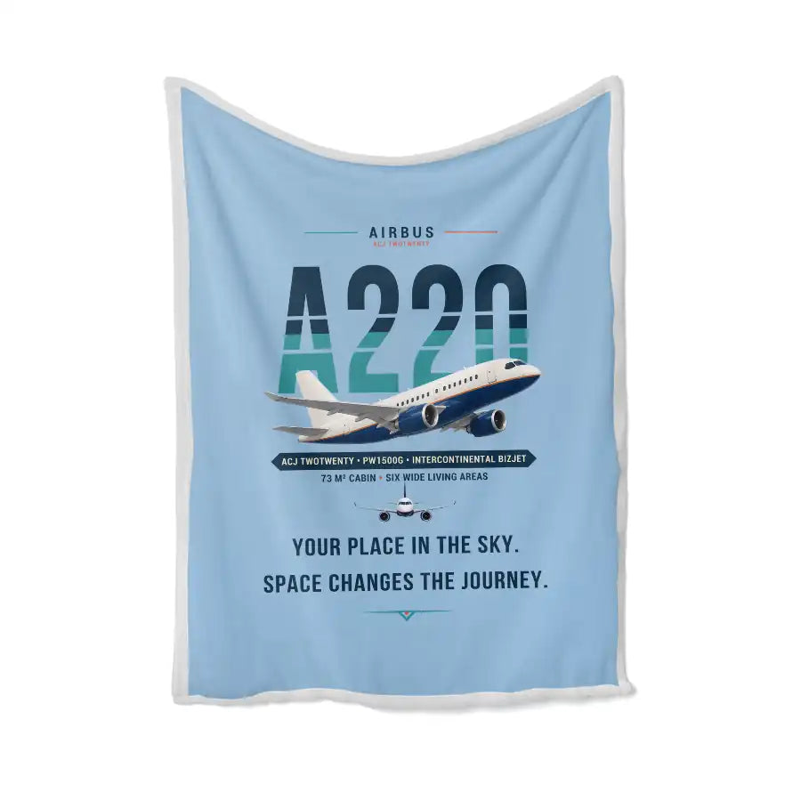 Airbus ACJ TwoTwenty - Original - Blanket - Light Blue