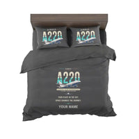 Thumbnail for Airbus ACJ TwoTwenty - Original + Name - Bedding Set - Black