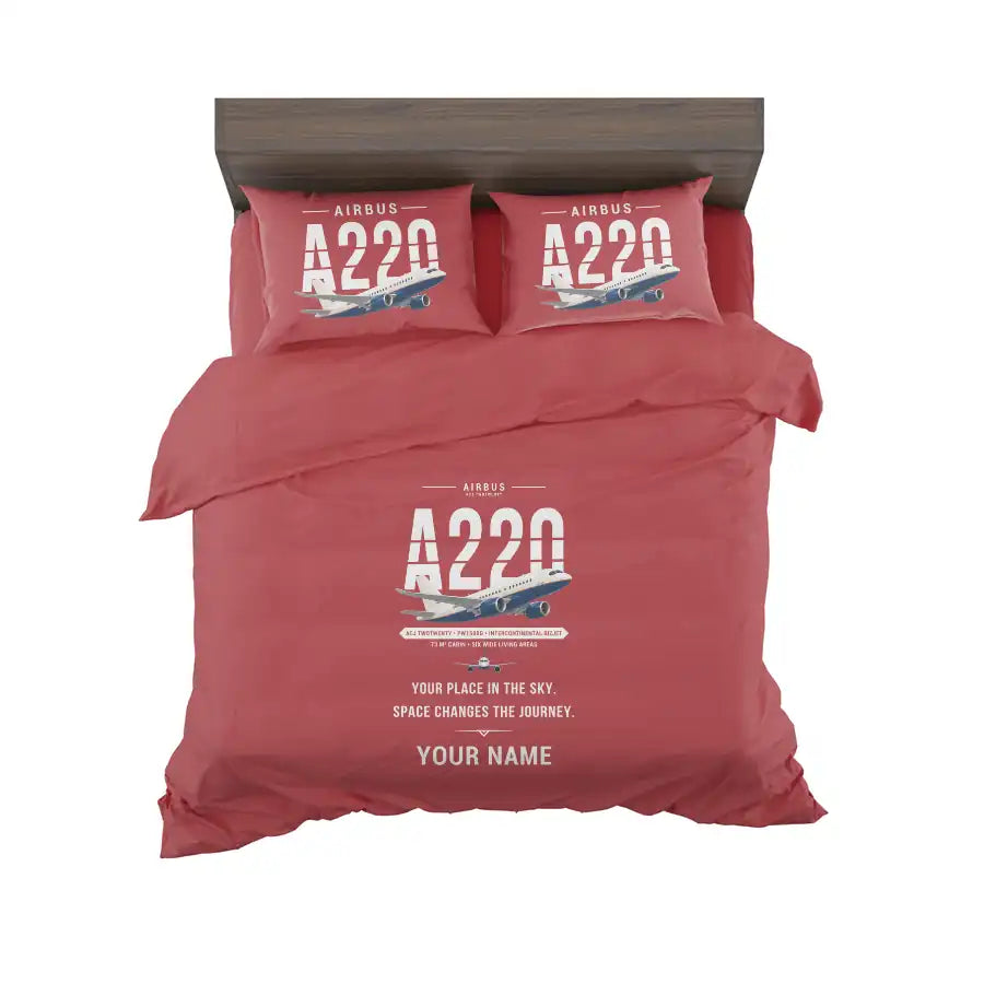Airbus ACJ TwoTwenty - Original + Name - Bedding Set - Red