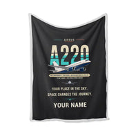 Thumbnail for Airbus ACJ TwoTwenty - Original + Name - Blanket - Black