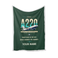 Thumbnail for Airbus ACJ TwoTwenty - Original + Name - Blanket - Dark Green