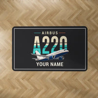 Thumbnail for Airbus ACJ TwoTwenty - Original + Name - Rectangle Carpet - Black