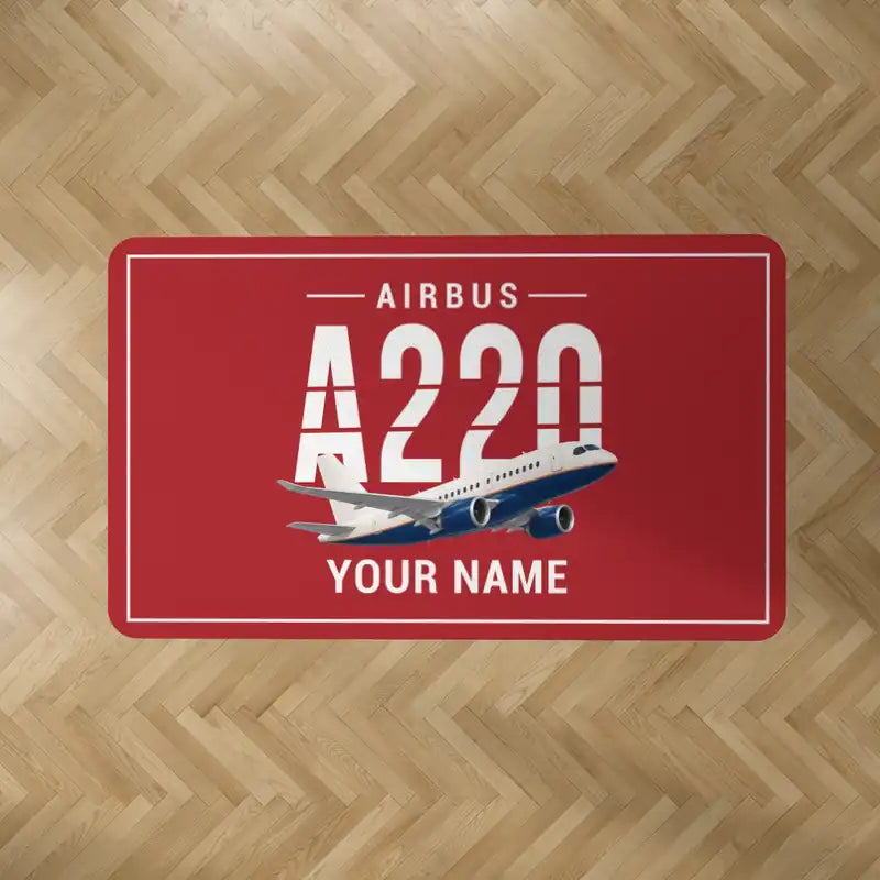 Airbus ACJ TwoTwenty - Original + Name - Rectangle Carpet - Red