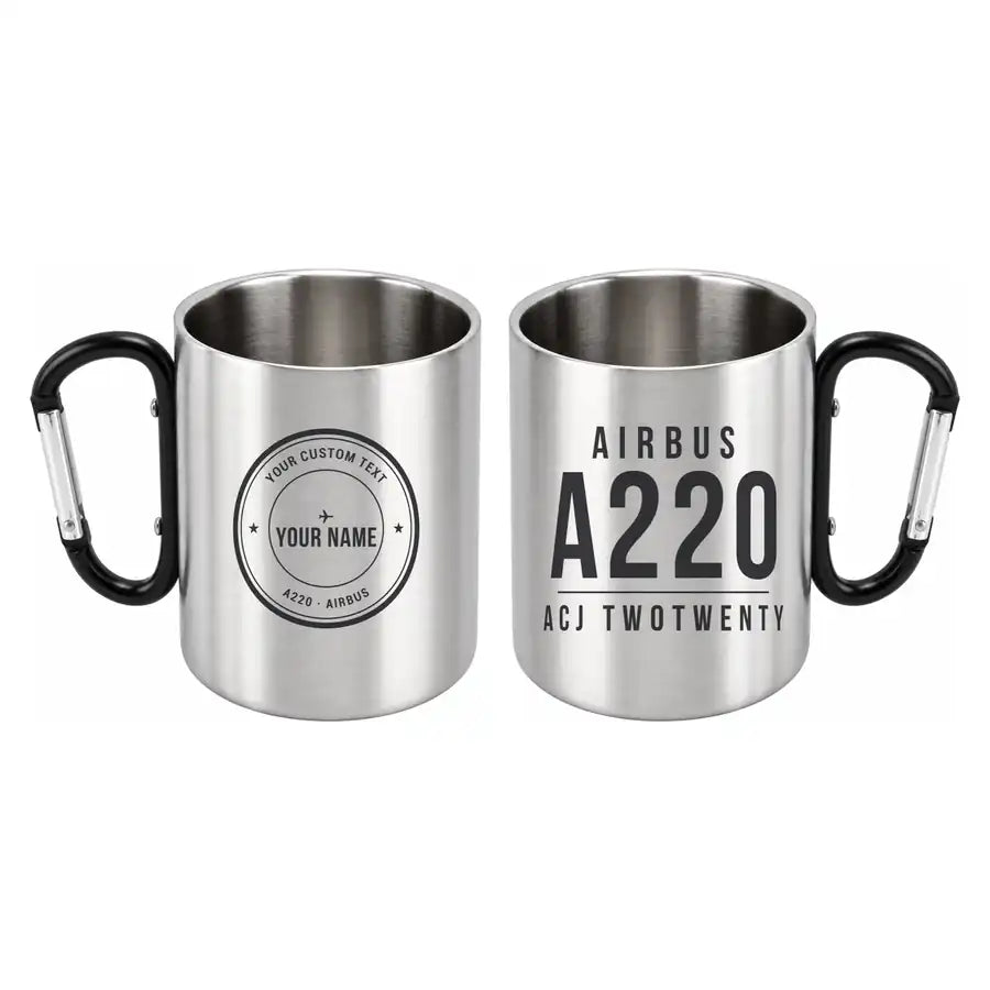 Airbus ACJ TwoTwenty - Outdoors Mug - Tag + Name - Black