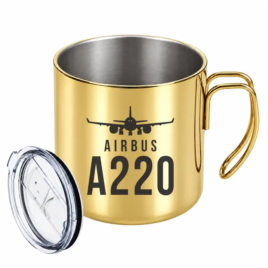 Airbus ACJ TwoTwenty - Portable Mug - Heritage - Gold