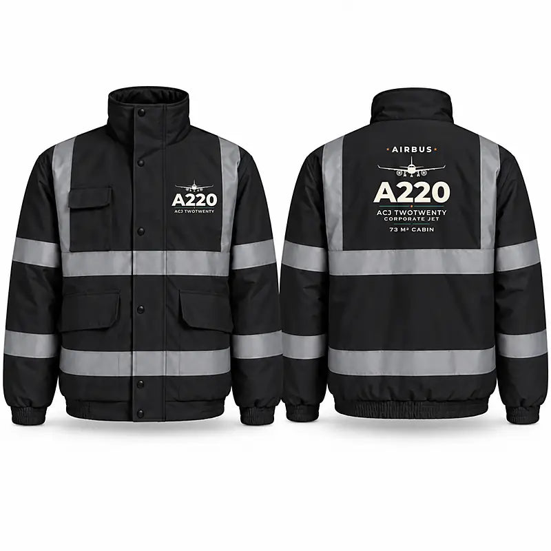 Airbus ACJ TwoTwenty Reflective Winter Jackets - Heritage - Black