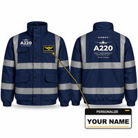 Thumbnail for Airbus ACJ TwoTwenty Reflective Winter Jackets - Heritage + Name - Navy Blue