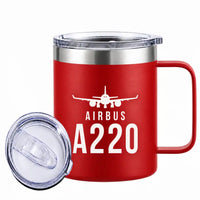 Thumbnail for Airbus ACJ TwoTwenty - Stainless Steel Mug - Heritage - Red
