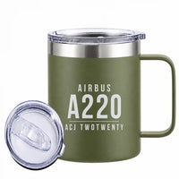 Thumbnail for Airbus ACJ TwoTwenty - Stainless Steel Mug - Tag - Green