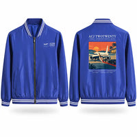 Thumbnail for Airbus ACJ TwoTwenty Stylish Jackets - Baseball Collar - Poster - Royal Blue