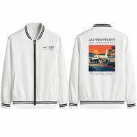 Thumbnail for Airbus ACJ TwoTwenty Stylish Jackets - Baseball Collar - Poster - White