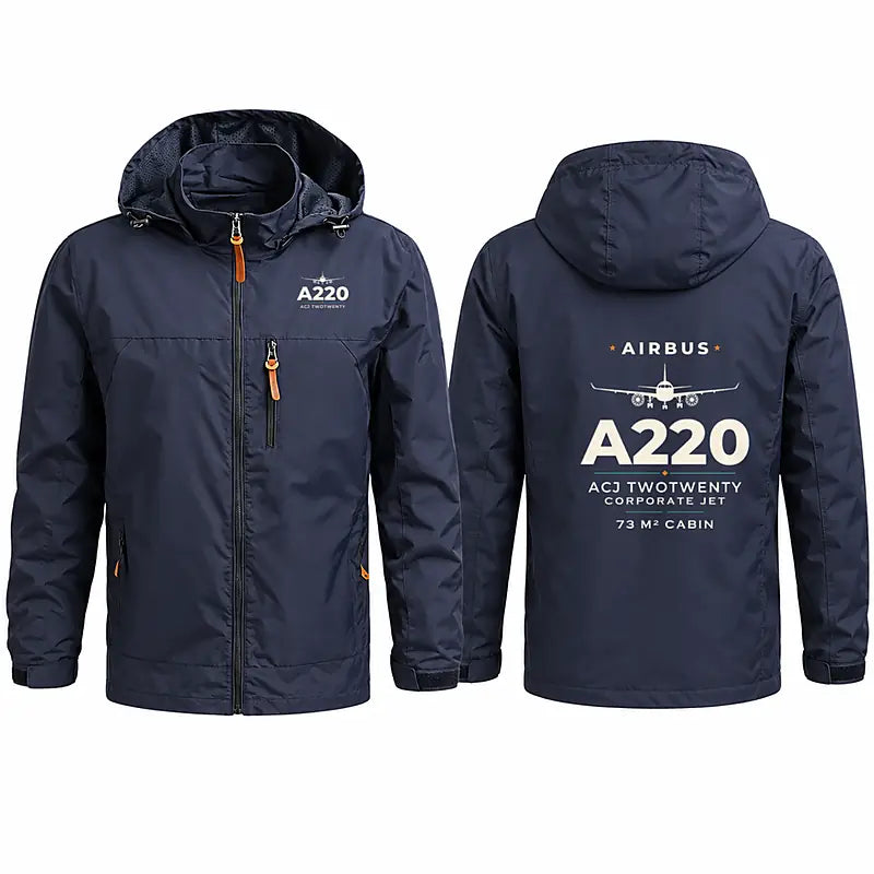 Airbus ACJ TwoTwenty Stylish Jackets - Hooded Windbreaker - Heritage - Navy Blue