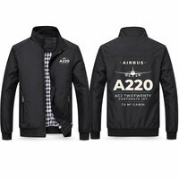 Thumbnail for Airbus ACJ TwoTwenty Stylish Jackets - Stand Collar - Heritage - Black