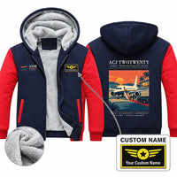 Thumbnail for Airbus ACJ TwoTwenty Zipped Sweatshirts - Poster + Name - Navy & Red