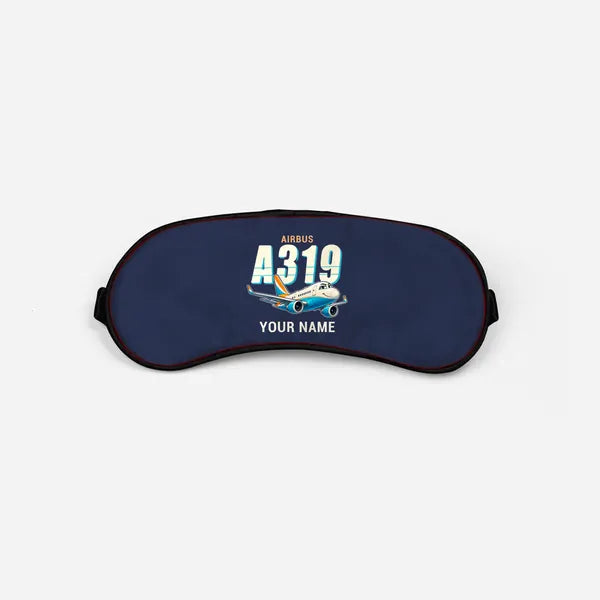 Airbus ACJ319neo - Cartoon + Name - Sleep Mask - Navy Blue