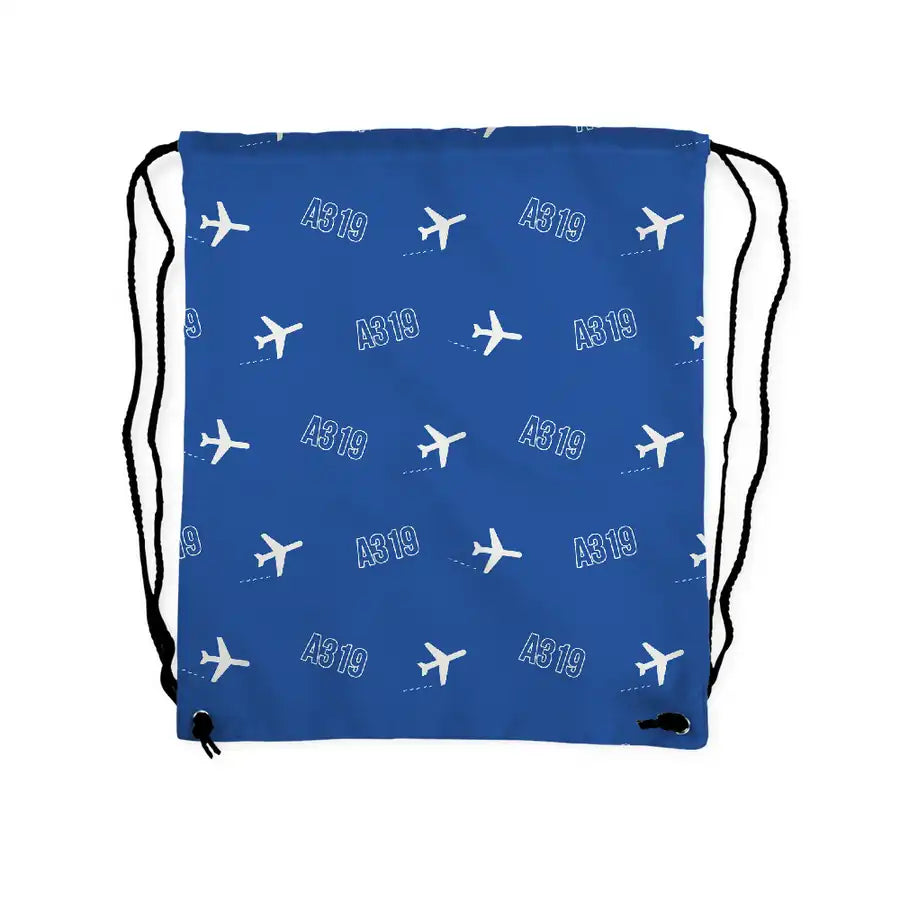 Airbus ACJ319neo - Drawstring Bag - 3D Pattern - Blue