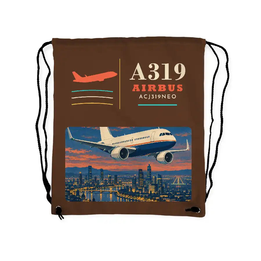 Airbus ACJ319neo - Drawstring Bag - Classic - Brown