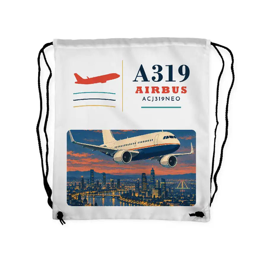 Airbus ACJ319neo - Drawstring Bag - Classic - White