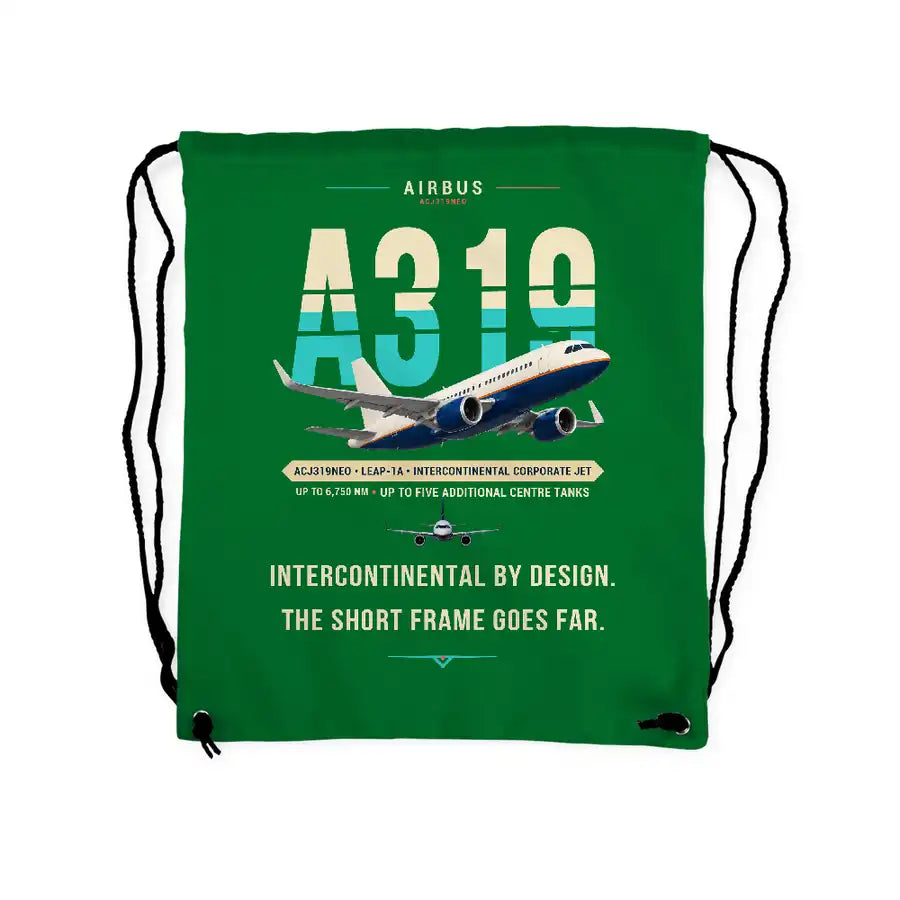 Airbus ACJ319neo - Drawstring Bag - Original - Green