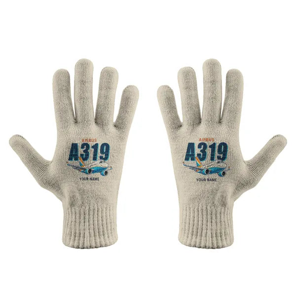 Airbus ACJ319neo - Gloves - Full - Cartoon + Name - Beige