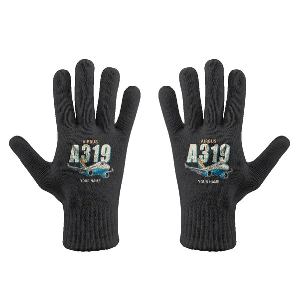 Airbus ACJ319neo - Gloves - Full - Cartoon + Name - Black
