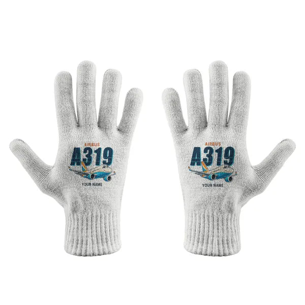 Airbus ACJ319neo - Gloves - Full - Cartoon + Name - White