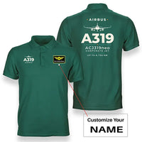 Thumbnail for Airbus ACJ319neo - Heritage - Double-Side Polo - Green + Name