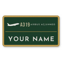 Thumbnail for Airbus ACJ319neo Patches - Rectangle + Name - Forest Gold