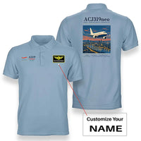 Thumbnail for Airbus ACJ319neo - Poster - Double-Side Polo - Light Blue + Name