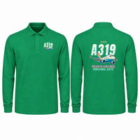 Thumbnail for Airbus ACJ319neo Premium Polo T-Shirts - Cartoon - Long Sleeve - Green