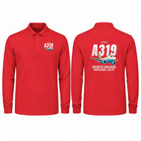 Thumbnail for Airbus ACJ319neo Premium Polo T-Shirts - Cartoon - Long Sleeve - Red