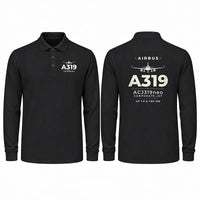 Thumbnail for Airbus ACJ319neo Premium Polo T-Shirts - Heritage - Long Sleeve - Black