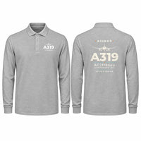 Thumbnail for Airbus ACJ319neo Premium Polo T-Shirts - Heritage - Long Sleeve - Gray
