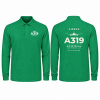 Thumbnail for Airbus ACJ319neo Premium Polo T-Shirts - Heritage - Long Sleeve - Green
