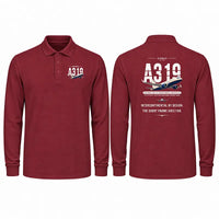 Thumbnail for Airbus ACJ319neo Premium Polo T-Shirts - Original - Long Sleeve - Dark Red