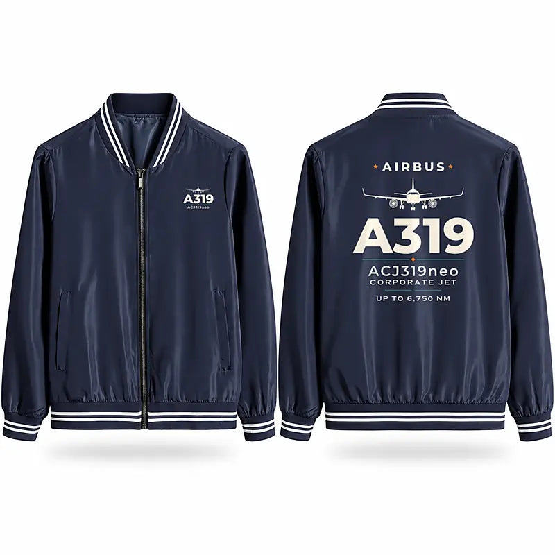 Airbus ACJ319neo Stylish Jackets - Baseball Collar - Heritage - Navy Blue